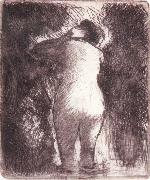 Camille Pissarro Back view of bather painting